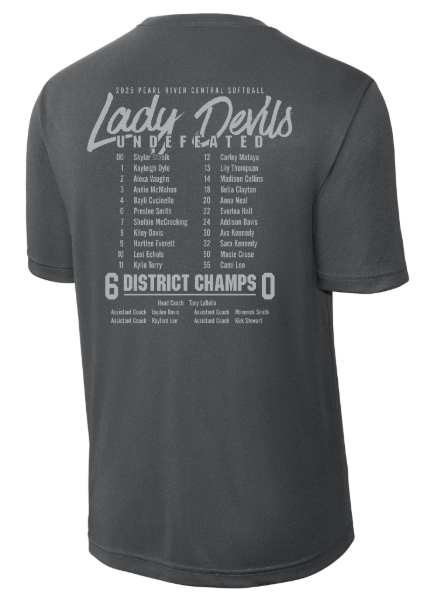 2025 PRC Softball District Champions Dri-Fit shirt