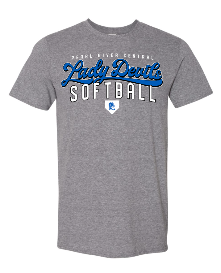 Lady Devils Softball Script Softstyle tee