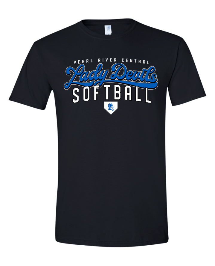 Lady Devils Softball Script Softstyle tee