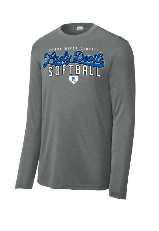 Lady Devils Softball Script Long Sleeve Dryfit