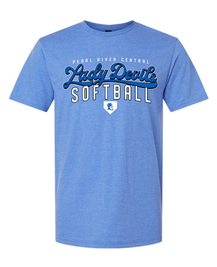 Lady Devils Softball Script Softstyle tee