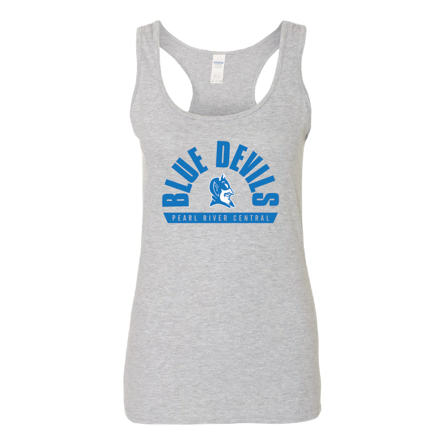 Ladies' Ideal Racerback Tank - Blue Devils Arch