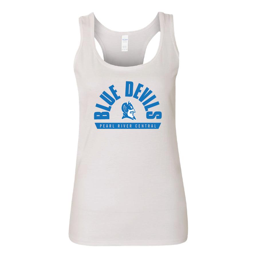 Ladies' Ideal Racerback Tank - Blue Devils Arch