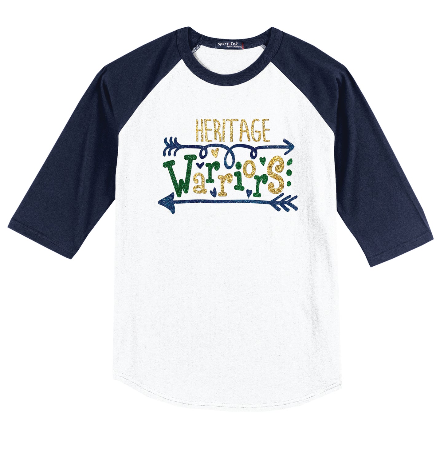 HCA Warriors Glittery 3/4 Sleeve Raglan Tee