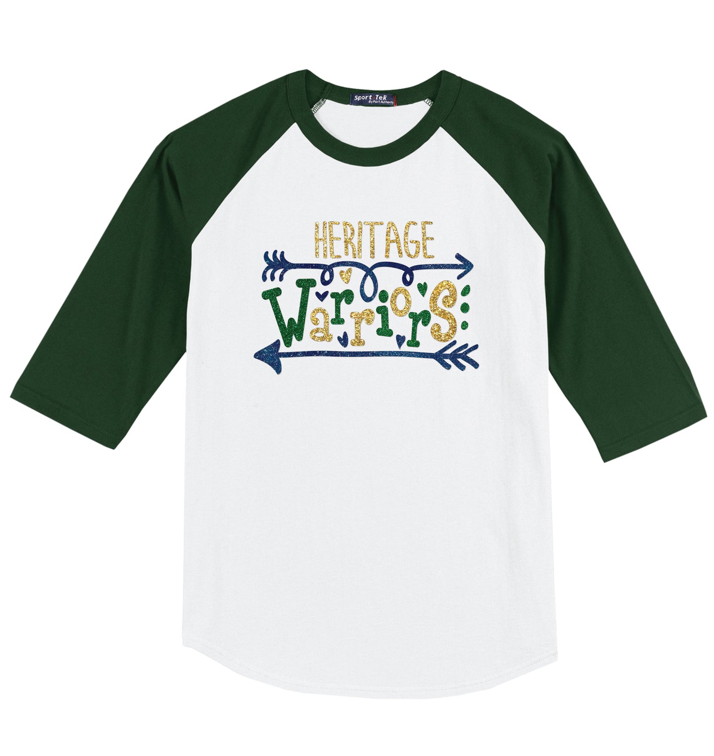 HCA Warriors Glittery 3/4 Sleeve Raglan Tee