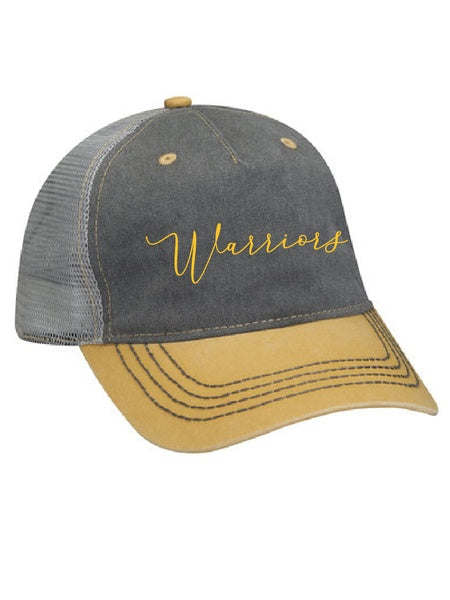 Warriors Script Embroidered Cap