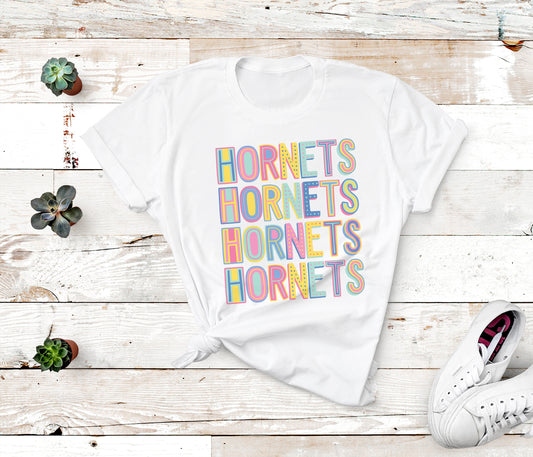 Colorful Repeat Hornets Youth Tee