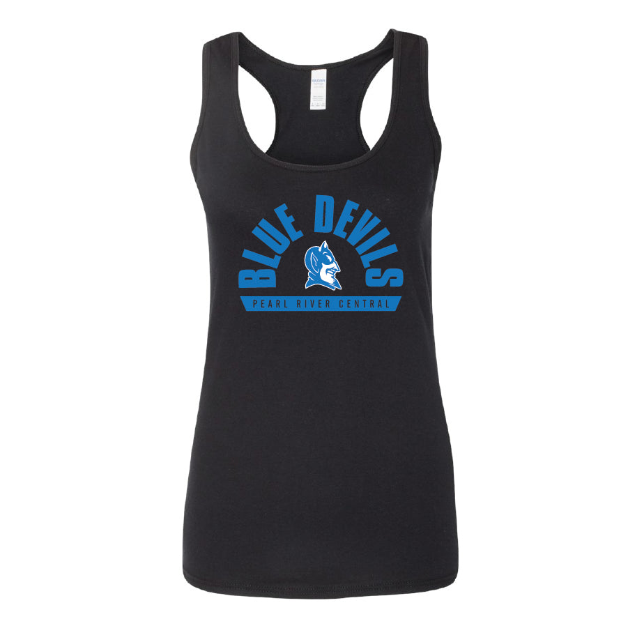 Ladies' Ideal Racerback Tank - Blue Devils Arch